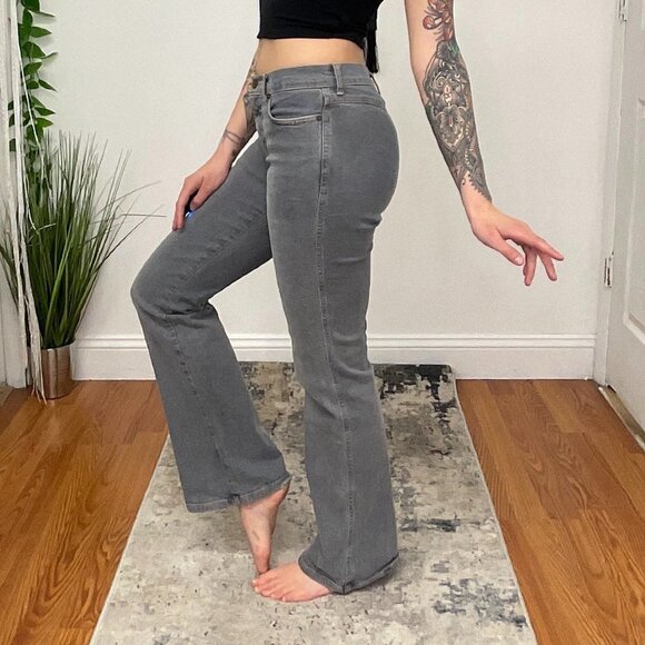 Moschino Low Rise Stretch Denim Flare Jeans Zipper Fly Size 27 Gray - Picture 3 of 9